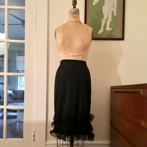 COPY - Ruffled Half Slip 1950s/1960s Black Nylon